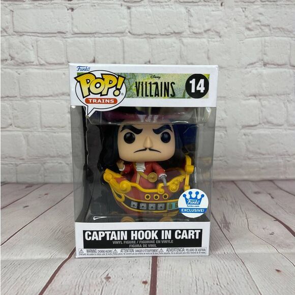 Funko Pop! Trains Disney Villains #14 Captain Hook In Cart Funko Shop Exclusive - Picture 2 of 7